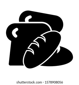 bread icon isolated sign symbol vector illustration - high quality black style vector icons
