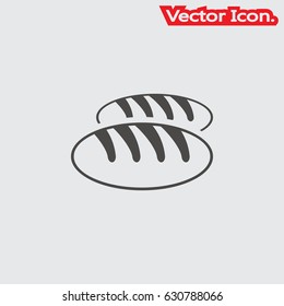 Bread icon isolated sign symbol and flat style for app, web and digital design. Vector illustration.