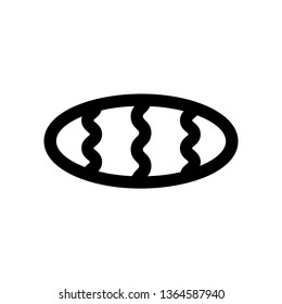 Bread icon - line art black and white Vector - Vector