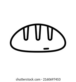 Bread Icon. Line Art Style Design Isolated On White Background
