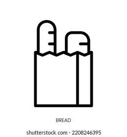 bread icon. Line Art Style Design Isolated On White Background