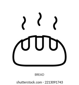 bread icon. Line Art Style Design Isolated On White Background