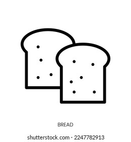 bread icon. Line Art Style Design Isolated On White Background