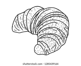 bread icon, bread line art, vector illustration of hand drawn bread.