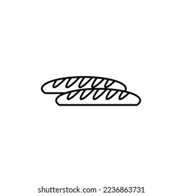 Bread icon line design template vector isolated illustration