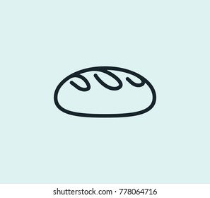 Bread icon line isolated on clean background. Bakery concept drawing icon line in modern style. Vector illustration for your web site mobile logo app UI design.