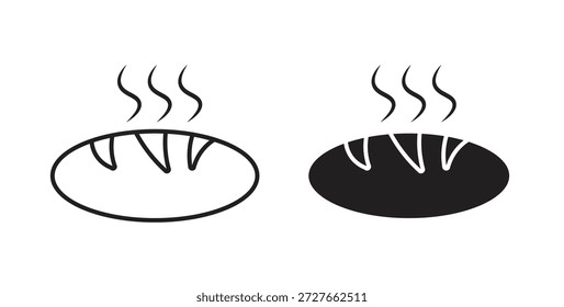 Bread icon with line and silhouette versions.