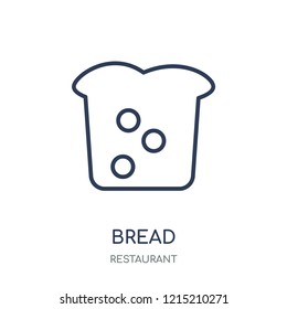 Bread icon. Bread linear symbol design from Restaurant collection. Simple outline element vector illustration on white background.