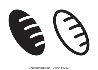 Bread icon, bread loaf icon.