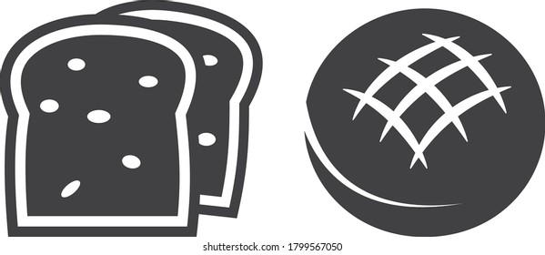 bread icon.Rye Bread Loaf Bakery Bun Toast Minimal Flat Line Outline Colorful and Stroke Icon Pictogram