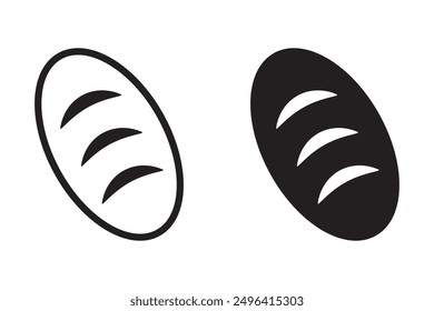 Bread icon, bread loaf flat icon.