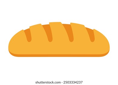 Bread icon, bread loaf flat icon.