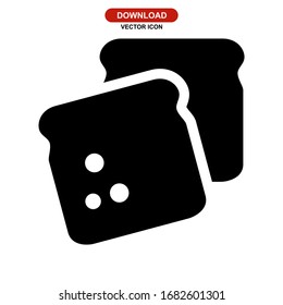 Icono de pan o logotipo símbolo de signo aislado Ilustración vectorial - Iconos vectoriales de estilo negro de alta calidad
