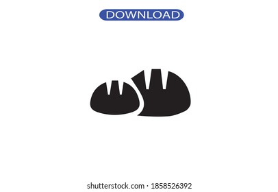 Icono de pan o logotipo símbolo de seña aislado ilustración vectorial - iconos vectoriales de estilo negro de alta calidad.