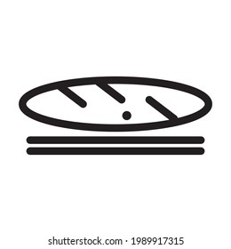 bread icon or logo vector illustration of isolated sign symbol, vector illustration with high quality black outline.