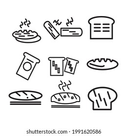 bread icon or logo vector illustration of isolated sign symbol, vector illustration with high quality black outline.