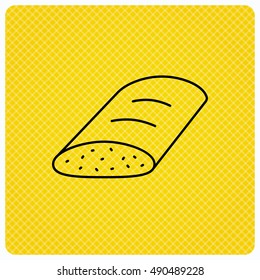 Bread icon. Natural food sign.