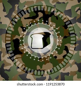 bread icon on camo texture