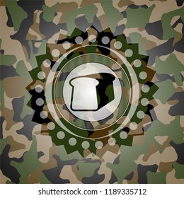 bread icon on camouflage pattern