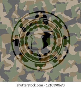 bread icon on camouflage texture