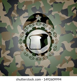 bread icon on camouflage texture