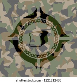 bread icon on camouflaged pattern