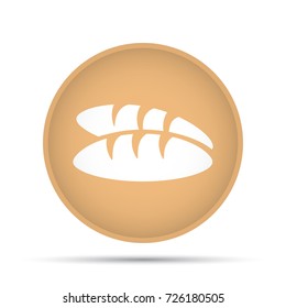 Bread icon on a circle on a white background. Vector illustration