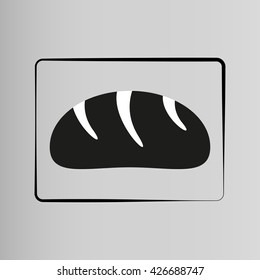 bread icon on a gray background