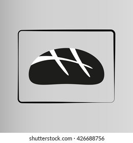 bread icon on a gray background