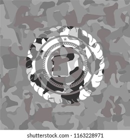 bread icon on grey camo pattern