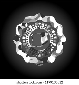 bread icon on grey camo texture