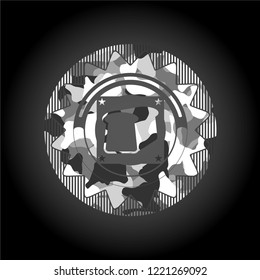 bread icon on grey camo pattern