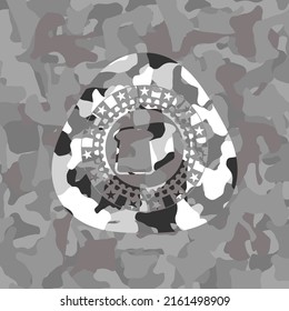 bread icon on grey camouflage texture. 