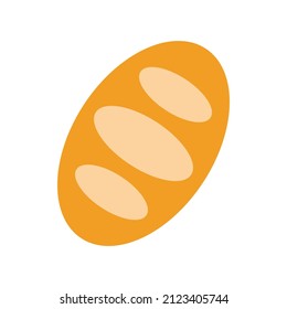 Bread icon on the white background. Vector illustration.