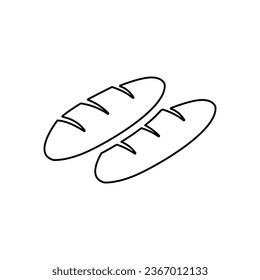 bread icon on a white background, vector illustration
