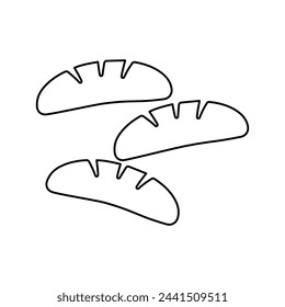 bread icon on a white background, vector illustration