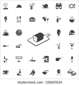 Bread icon on the white background. restaurant set of icons