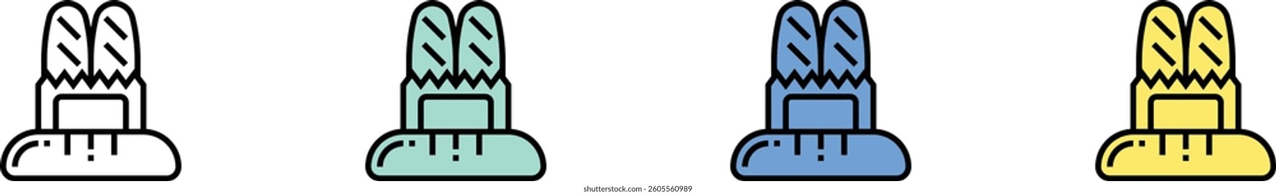 bread icon. Outline, Green, Blue and Yellow Style Design Isolated On White Background