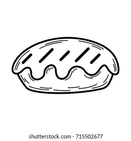 bread icon outline isolated on the white background. vector illustration