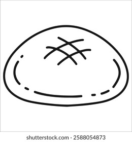bread icon with outline style