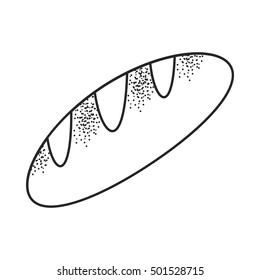 Bread icon in outline style isolated on white background. Bread symbol stock vector illustration.