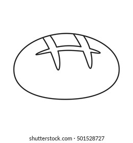 Bread icon in outline style isolated on white background. Bread symbol stock vector illustration.