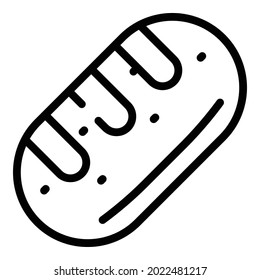 Bread icon outline vector. French bread. Bun food
