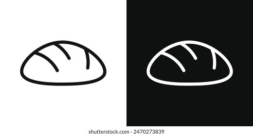 Bread icon pack. Bakery loaf of bread vector sign. French bread loaf symbol.