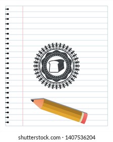 bread icon pencil emblem. Vector Illustration. Detailed.