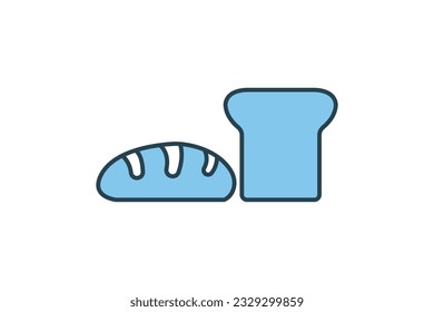 Bread icon. icon related to element of bakery, food. Flat line icon style design. Simple vector design editable
