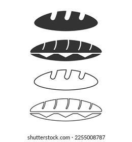 Bread icon. Sandwich and bread set vector ilustration.