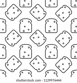 Bread Icon Seamless Pattern, Baked Bread Icon Vector Art Illustration