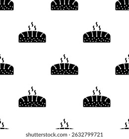 Ícone De Pão Padrão Sem Costura, Pratos Assados Preparados A Partir De Uma Massa De Farinha, Ilustração De Arte Vetorial De Água