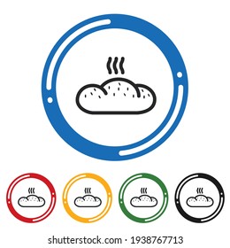 Bread icon set. flat design vector illustration in 5 colors options for web design